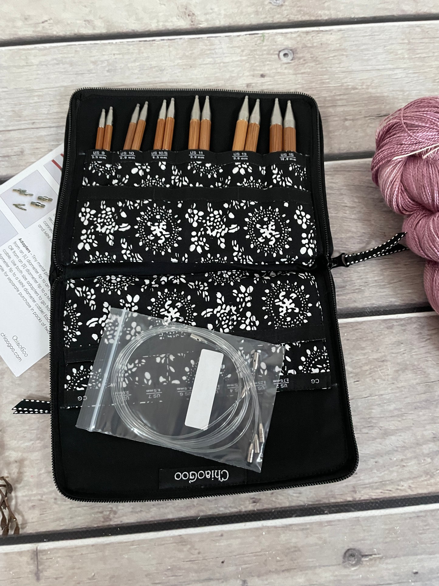 ChiaoGoo SPIN Needle set - 5" tips - Bamboo Large Set - 2500 -L