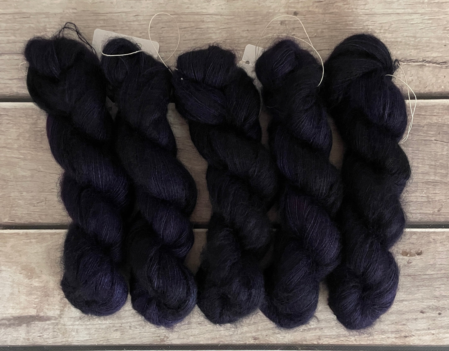 Percy's Purple - on Shui Yun Silk and Mohair - lace weight, 2 ply
