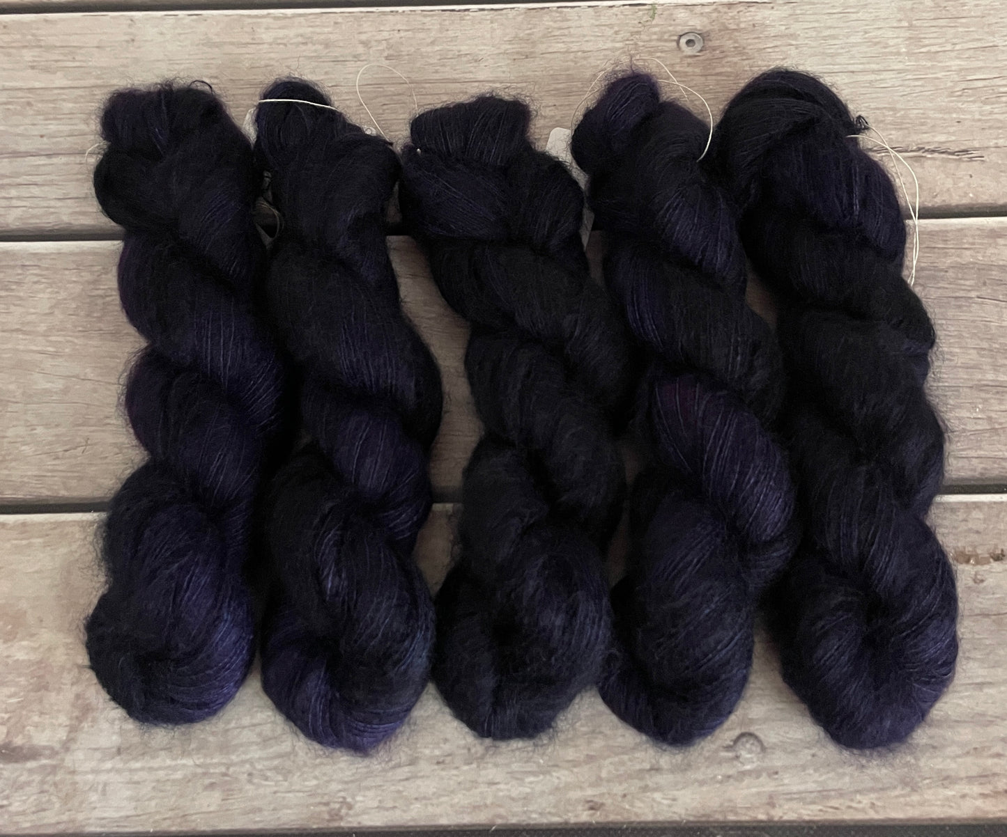 Percy's Purple - on Shui Yun Silk and Mohair - lace weight, 2 ply