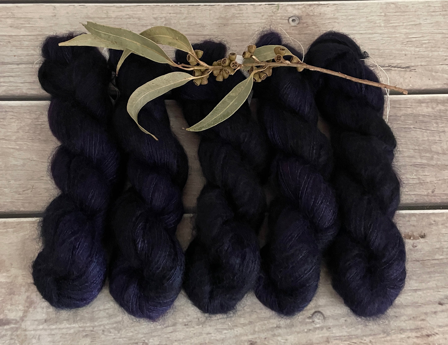 Percy's Purple - on Shui Yun Silk and Mohair - lace weight, 2 ply