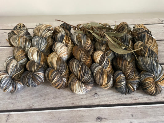 Tiger Feet ooak - 8 ply merino and nylon sock yarn - Darjeeling DK
