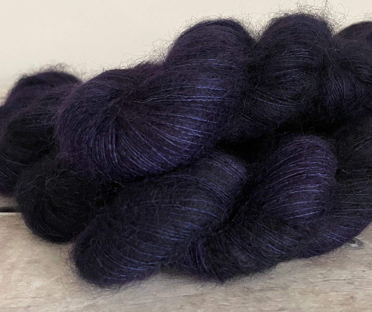 Percy's Purple - on Shui Yun Silk and Mohair - lace weight, 2 ply