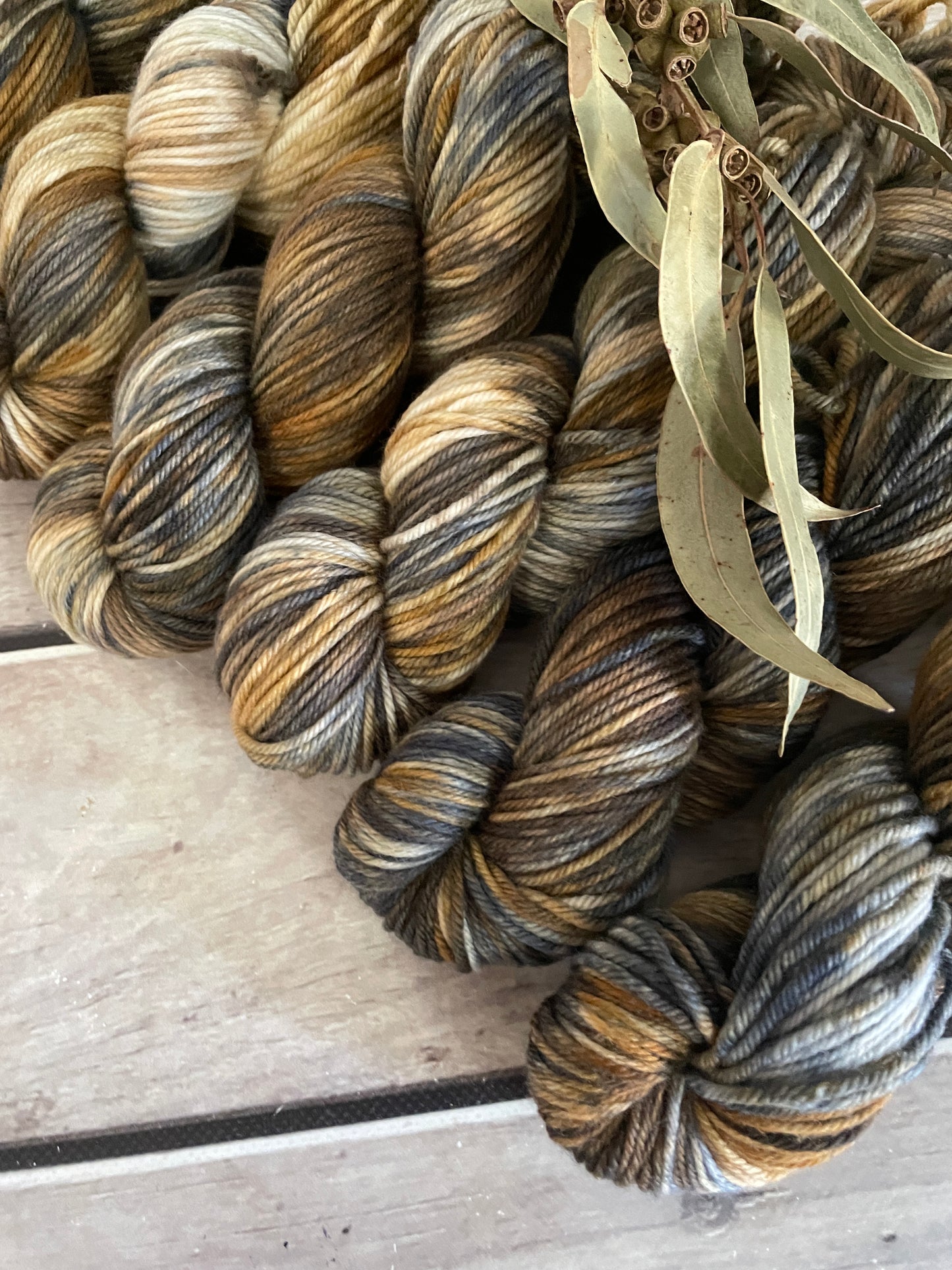 Tiger Feet ooak - 8 ply merino and nylon sock yarn - Darjeeling DK