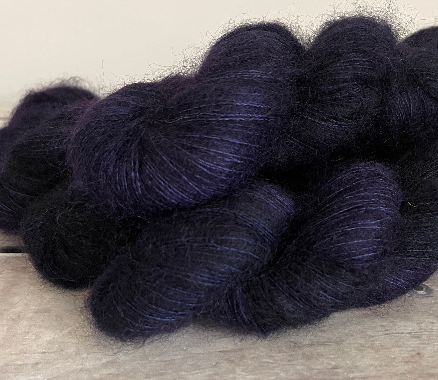 Percy's Purple - on Shui Yun Silk and Mohair - lace weight, 2 ply