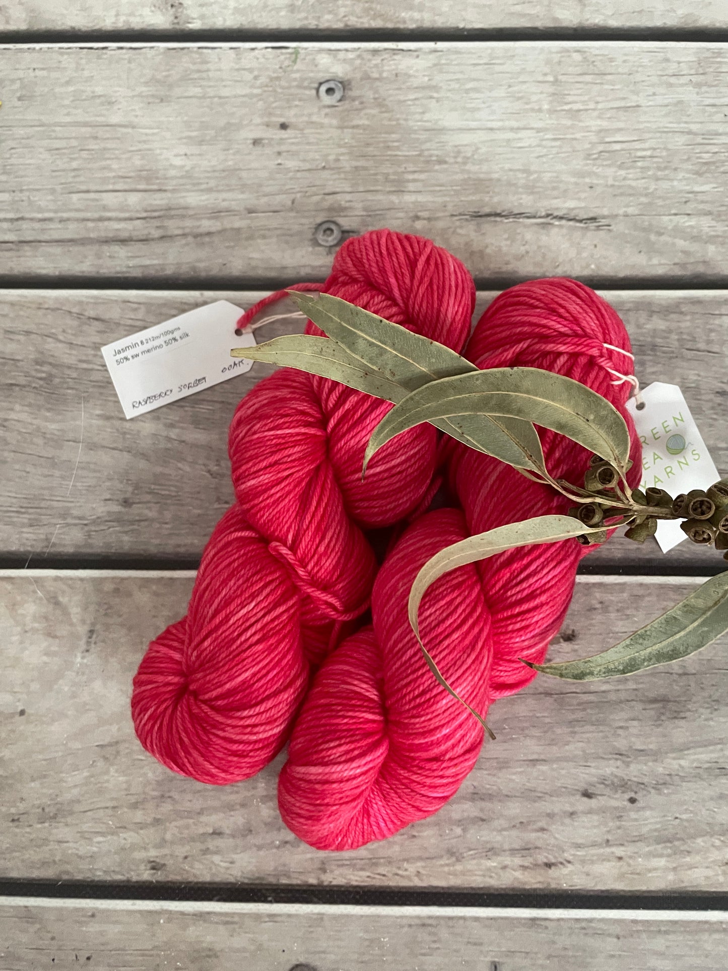 Raspberry Sorbet ooak - 8 ply merino and nylon sock yarn - Darjeeling DK