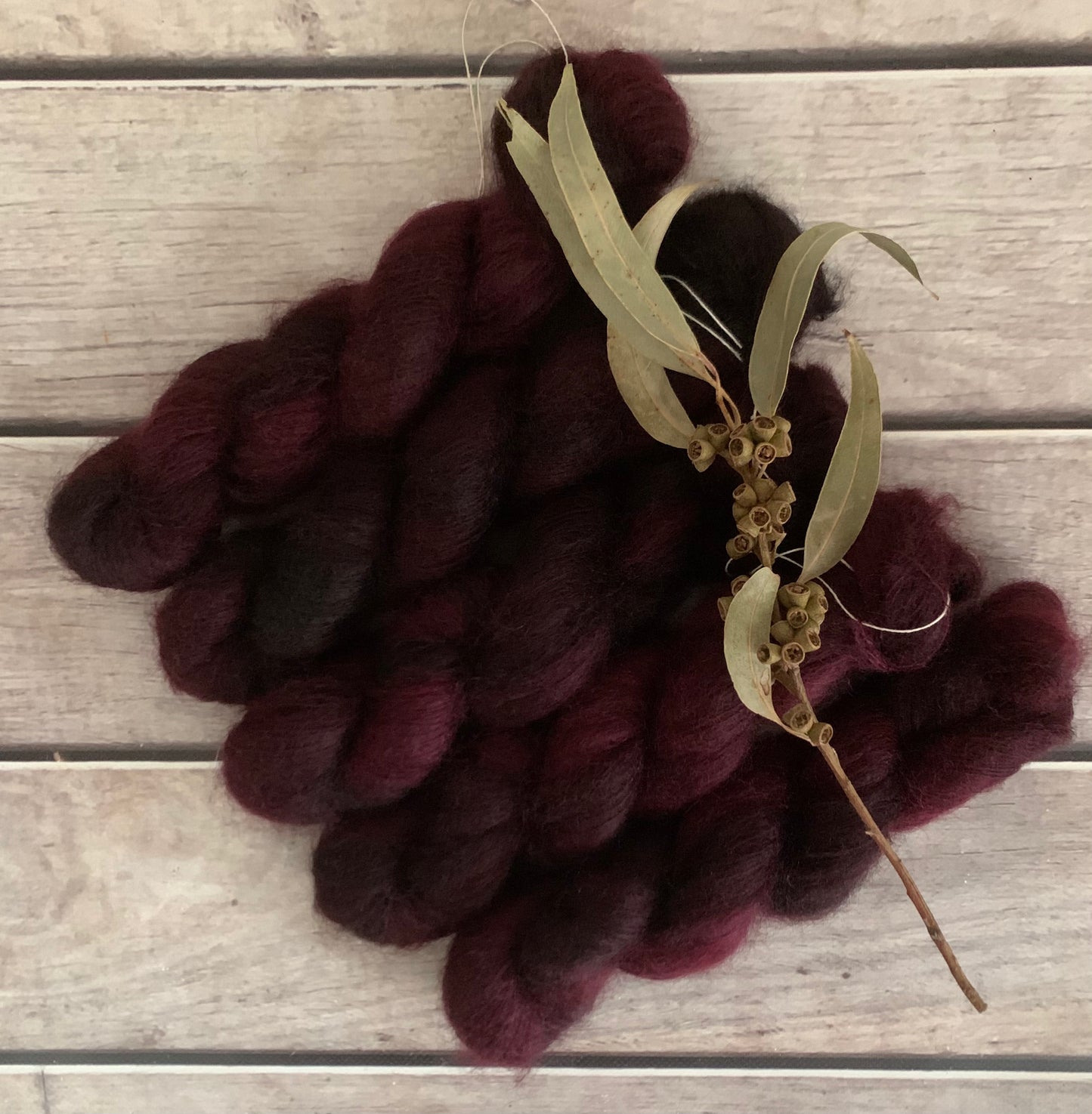 Black Cherry - on Shui Yun Silk and Mohair - lace weight, 2 ply