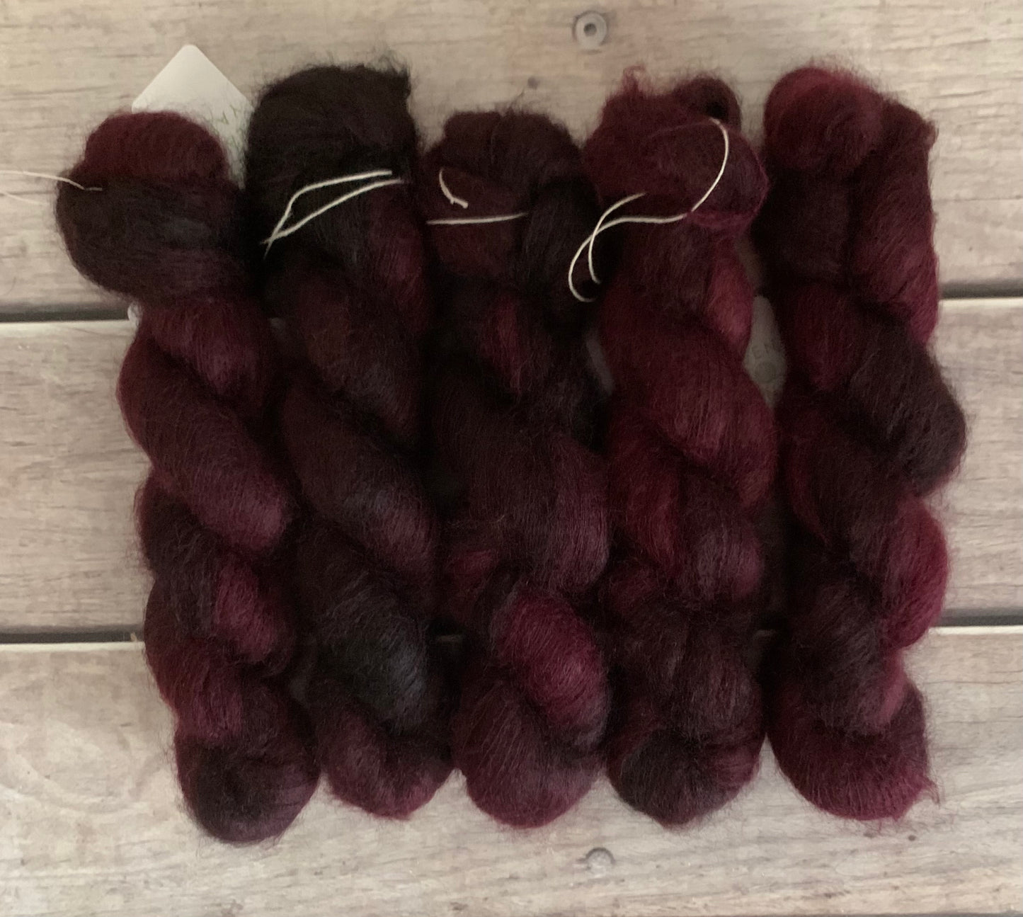 Black Cherry - on Shui Yun Silk and Mohair - lace weight, 2 ply