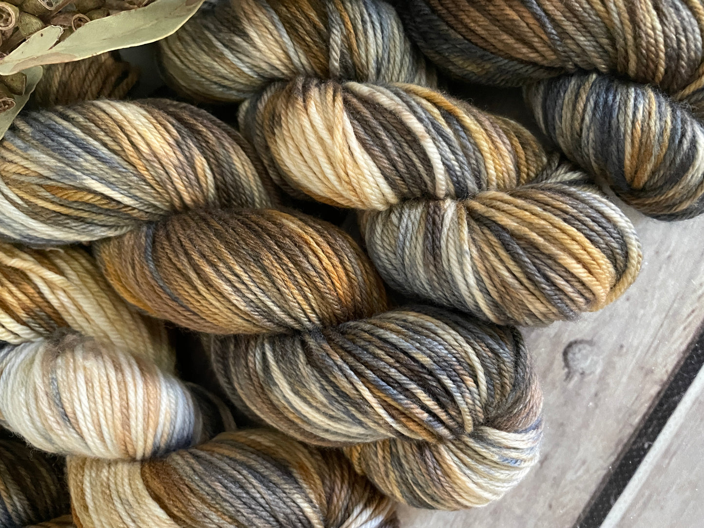 Tiger Feet ooak - 8 ply merino and nylon sock yarn - Darjeeling DK