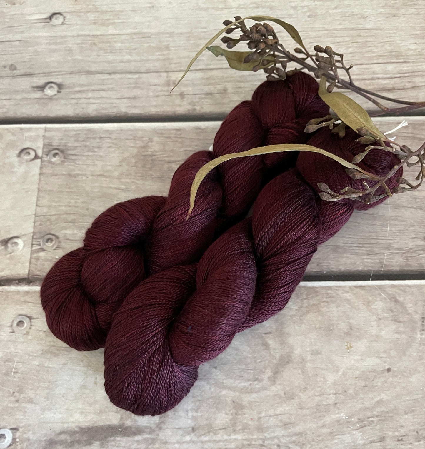 Ruby Wine - 3 ply pure silk yarn - Ginseng hl