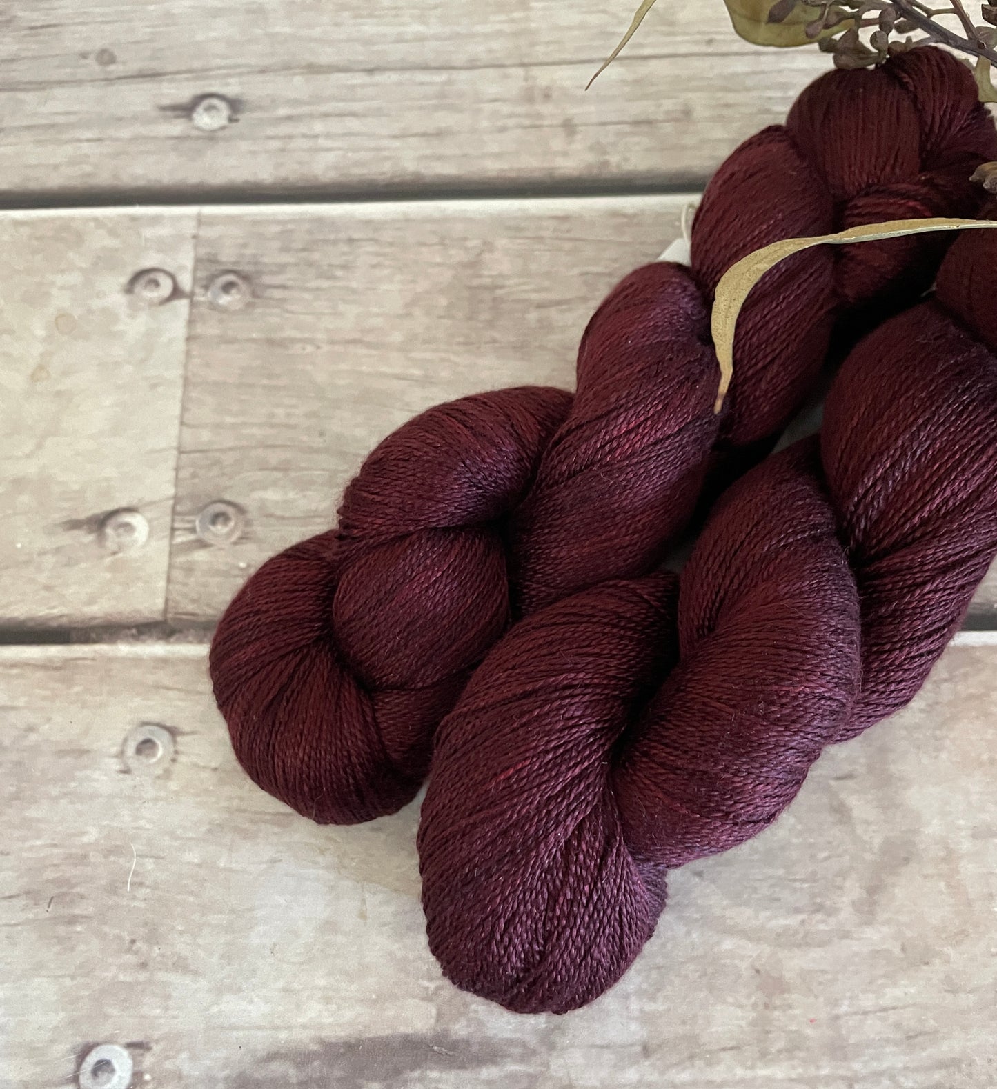 Ruby Wine - 3 ply pure silk yarn - Ginseng hl