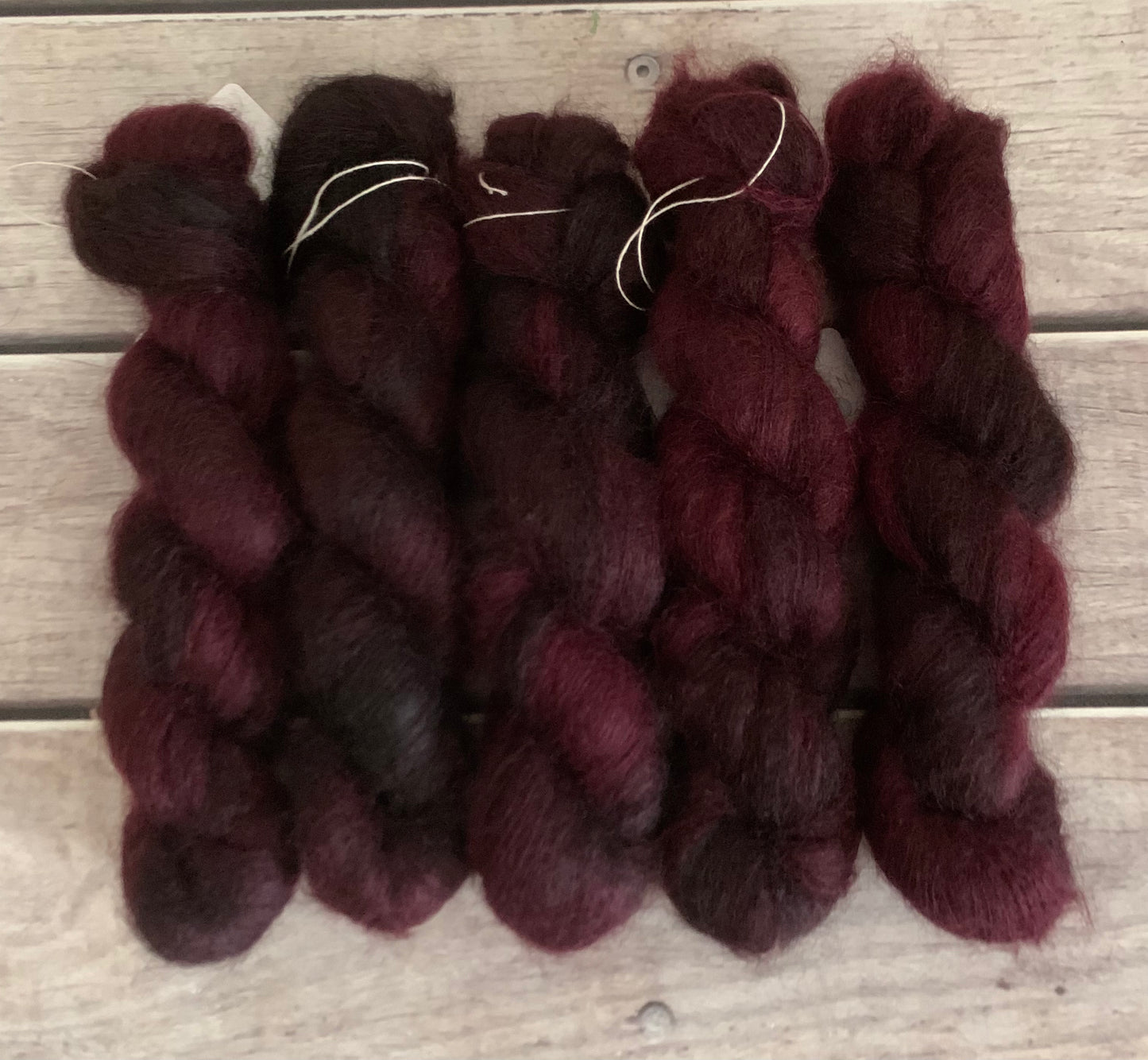 Black Cherry - on Shui Yun Silk and Mohair - lace weight, 2 ply