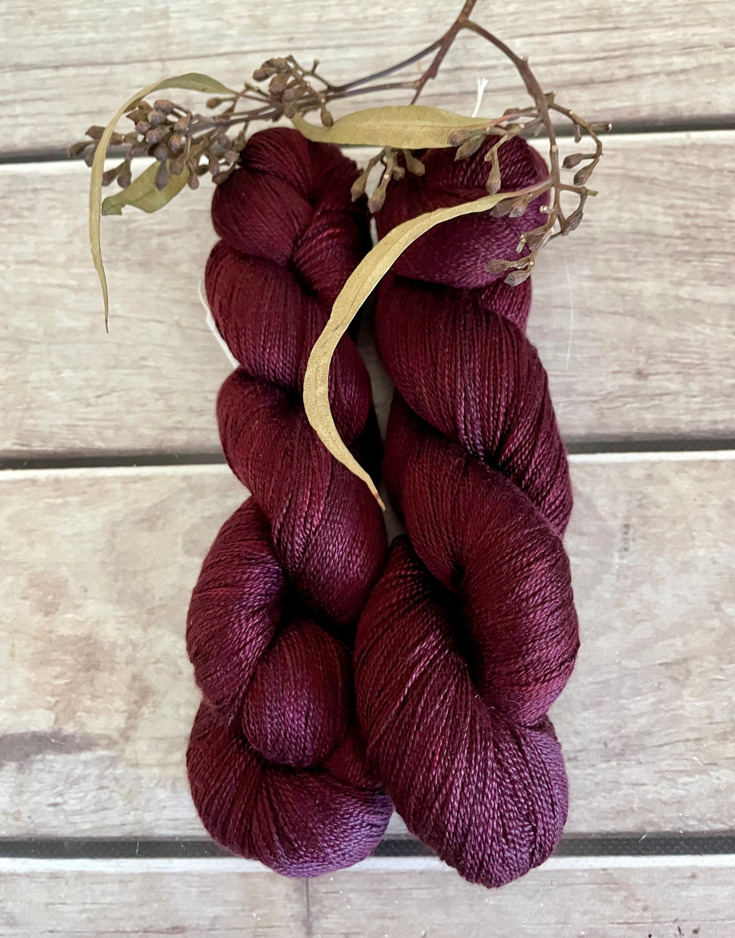 Ruby Wine - 3 ply pure silk yarn - Ginseng hl