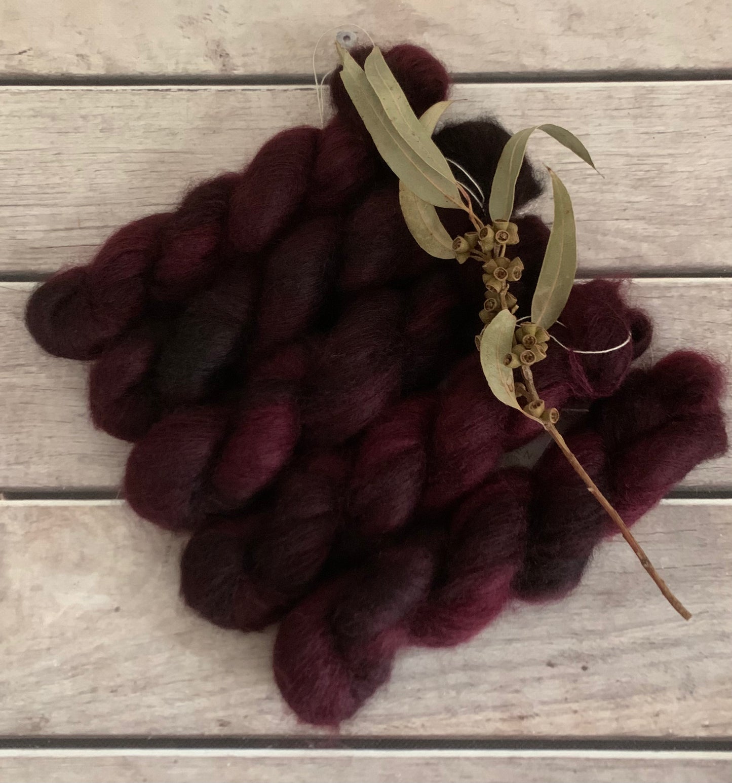 Black Cherry - on Shui Yun Silk and Mohair - lace weight, 2 ply
