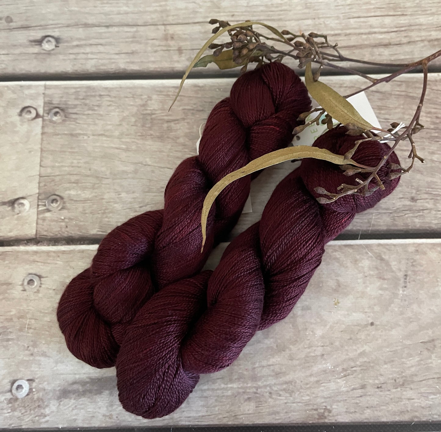 Ruby Wine - 3 ply pure silk yarn - Ginseng hl