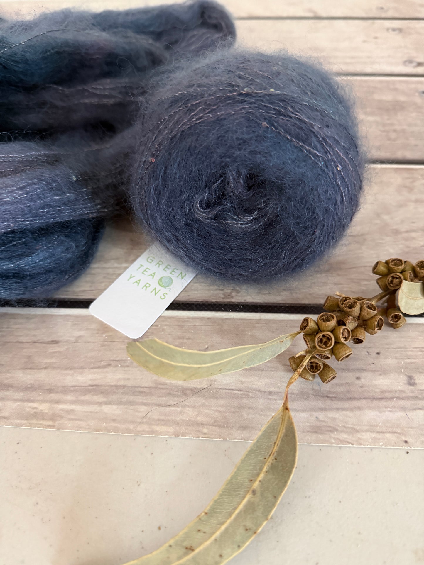 Twilight on Gyrokuro - mohair/silk/sequins - 2 ply