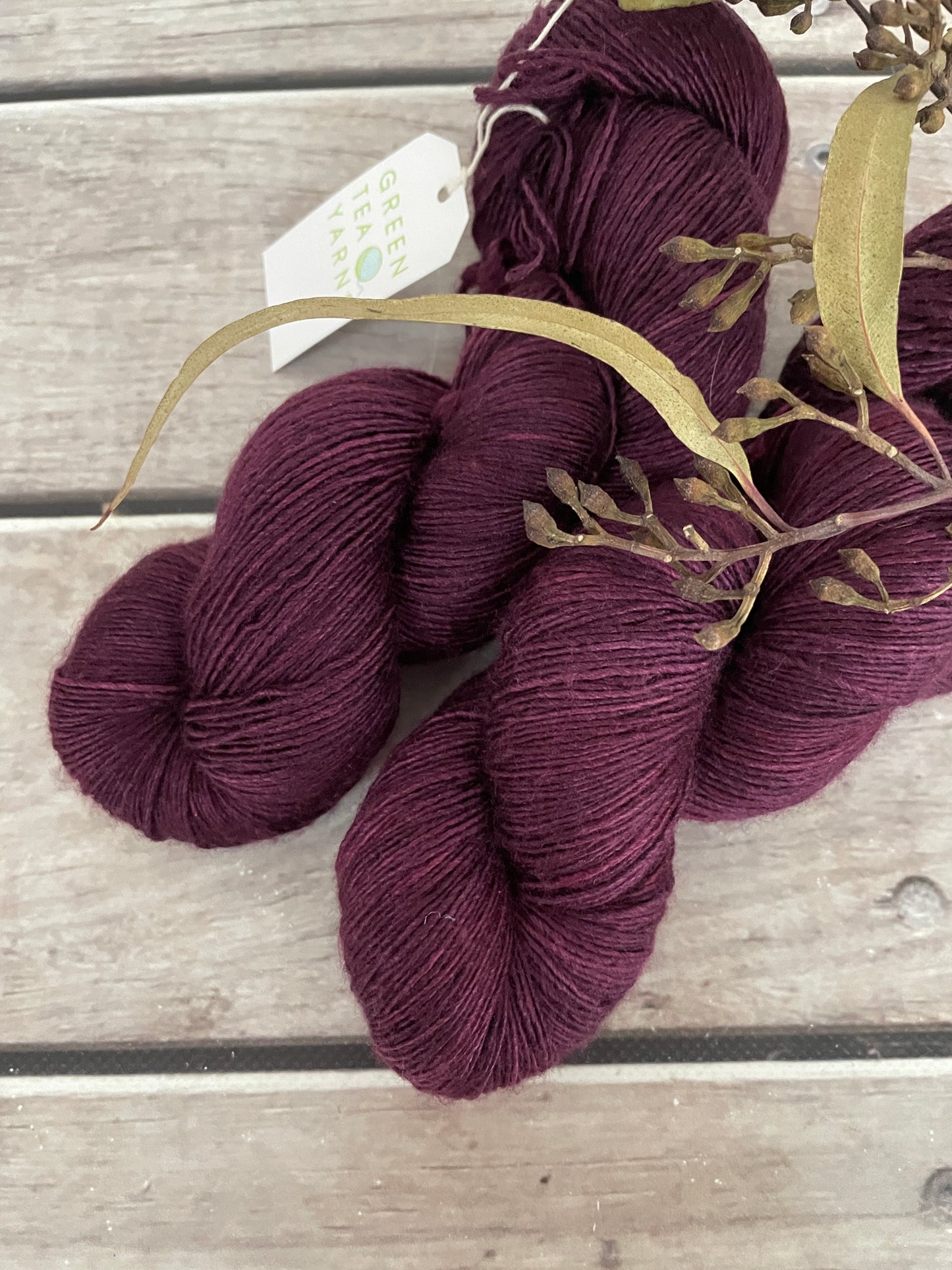 Black Cherry - Merino and silk 4 ply single -Osmanthus