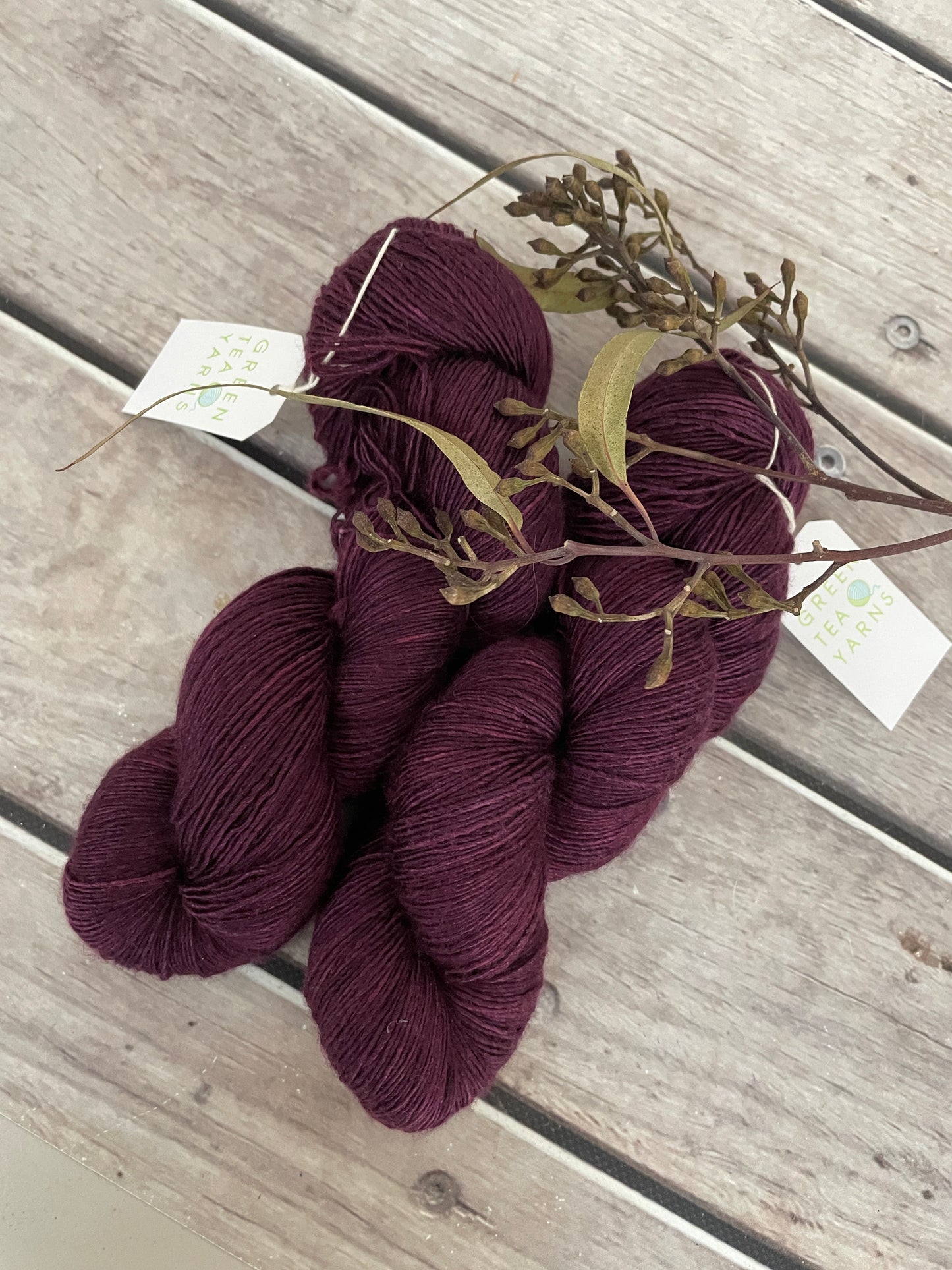 Black Cherry - Merino and silk 4 ply single -Osmanthus