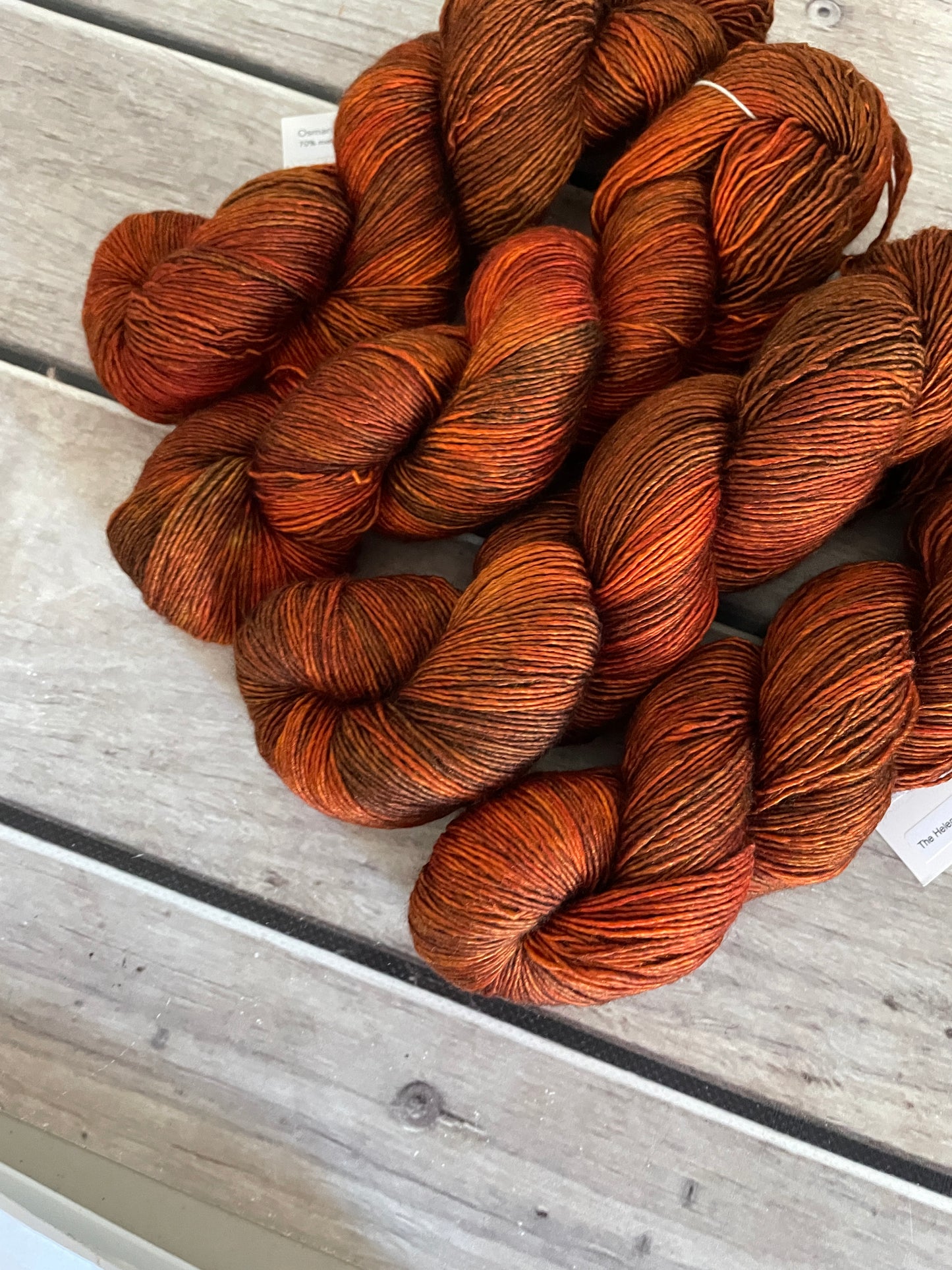 Helena Gum Moth #1 - Merino/ Silk 4 ply single - Osmanthus4