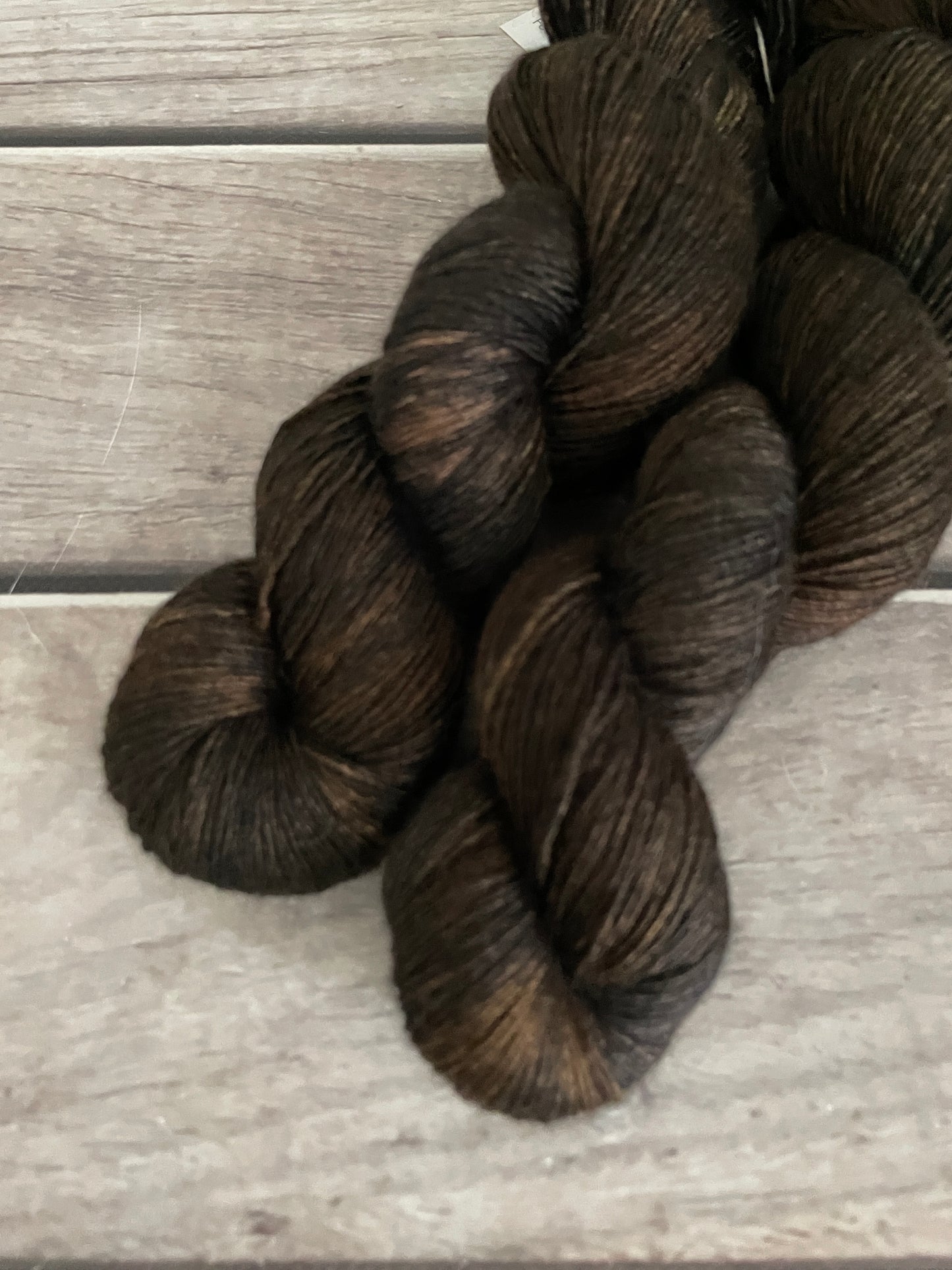 Forest Peat on Merino and Silk 4 ply single - Osmanthus