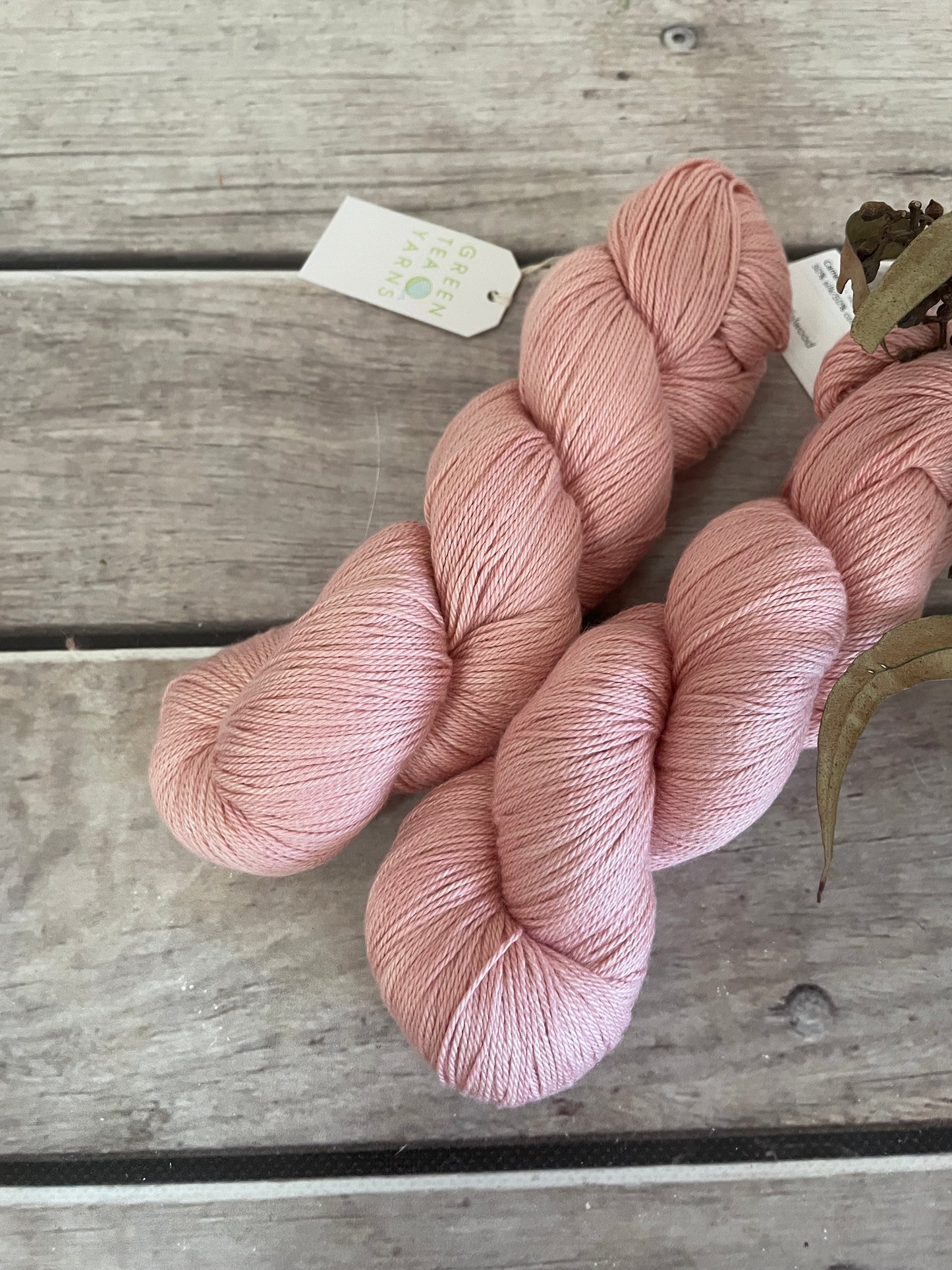 Peach Crush on Camelia - silk and cotton 4 ply