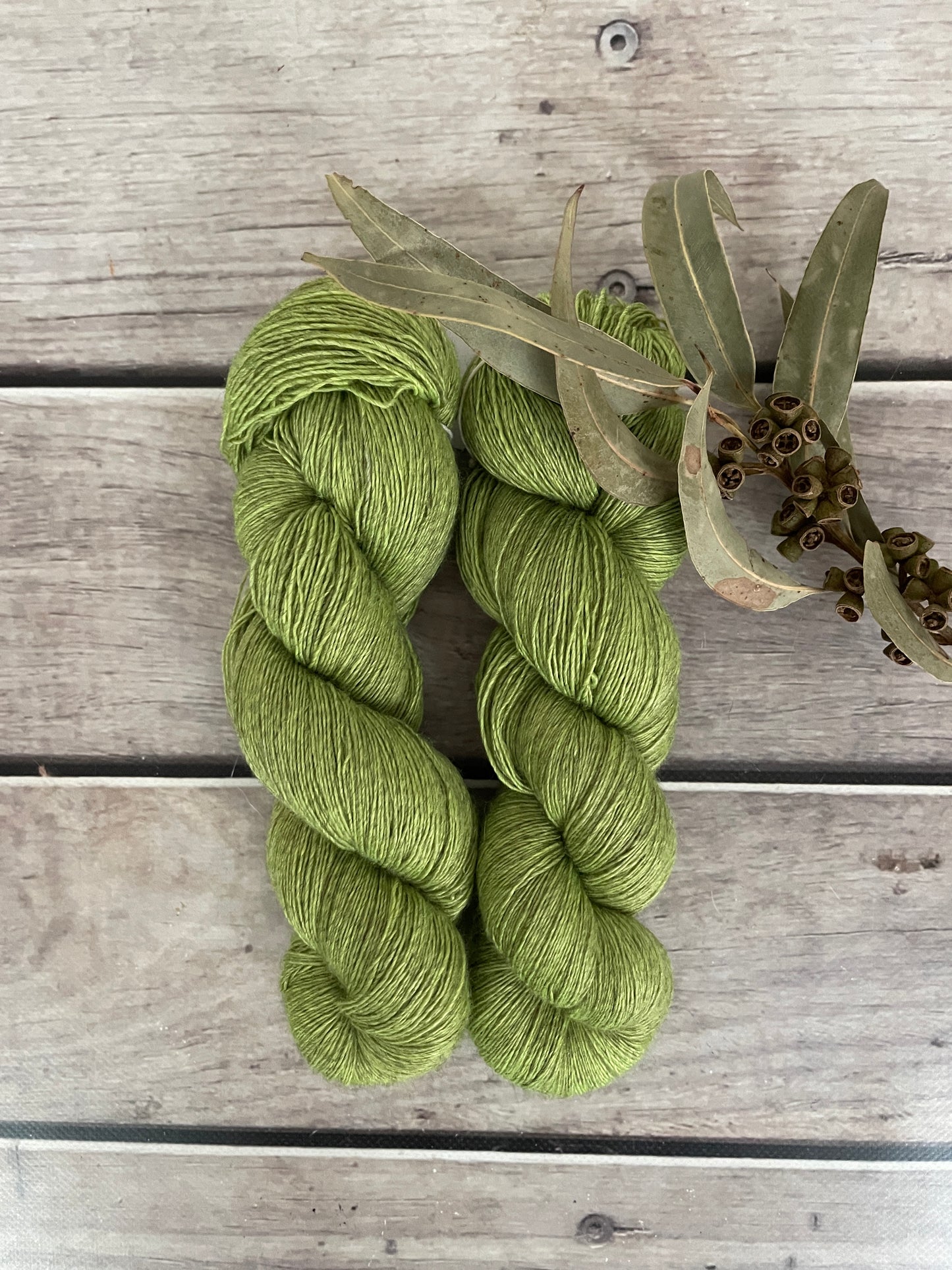 Lichen - 2 ply singles, Merino, silk, yak - Cassis l