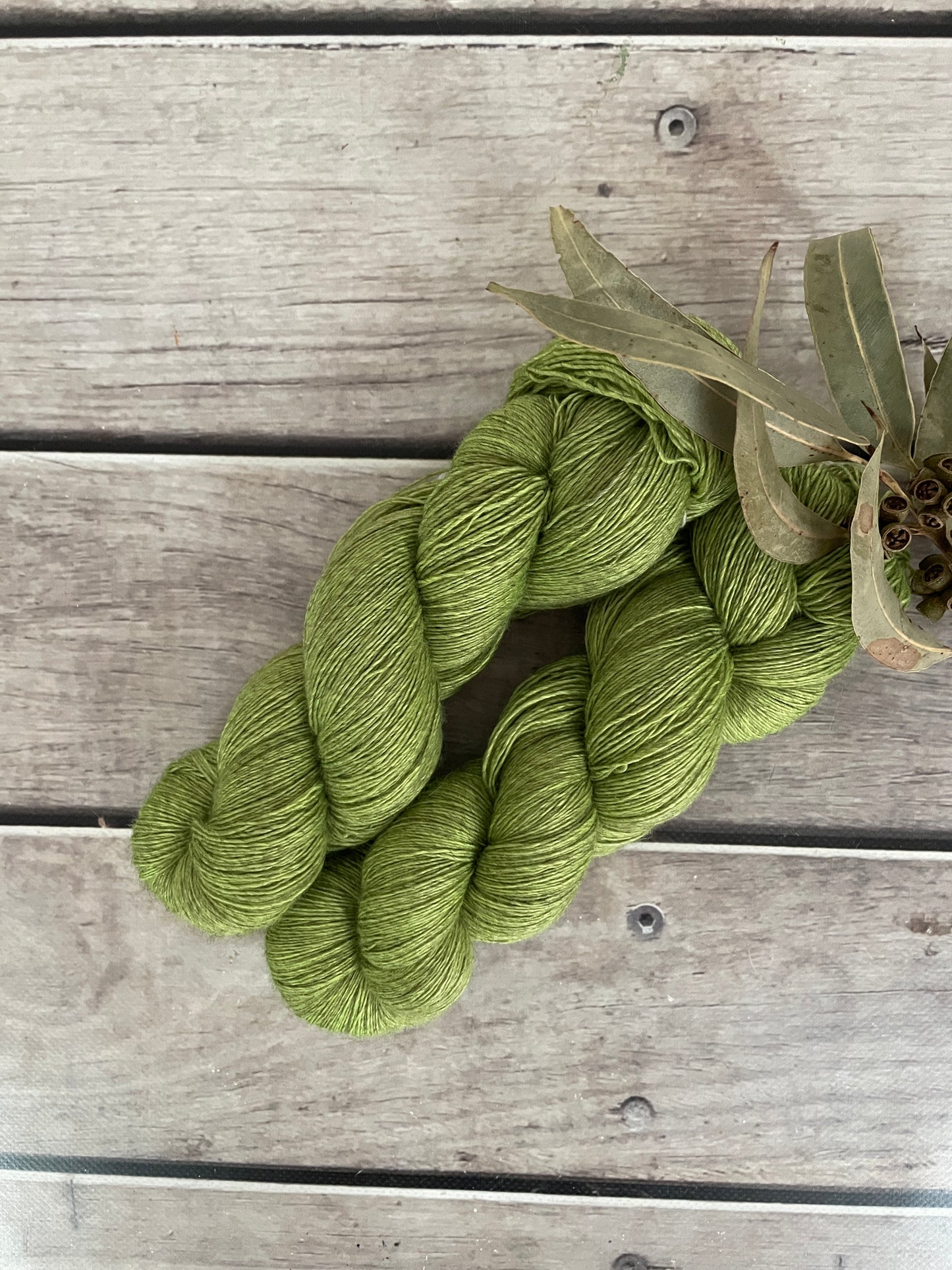 Lichen - 2 ply singles, Merino, silk, yak - Cassis l