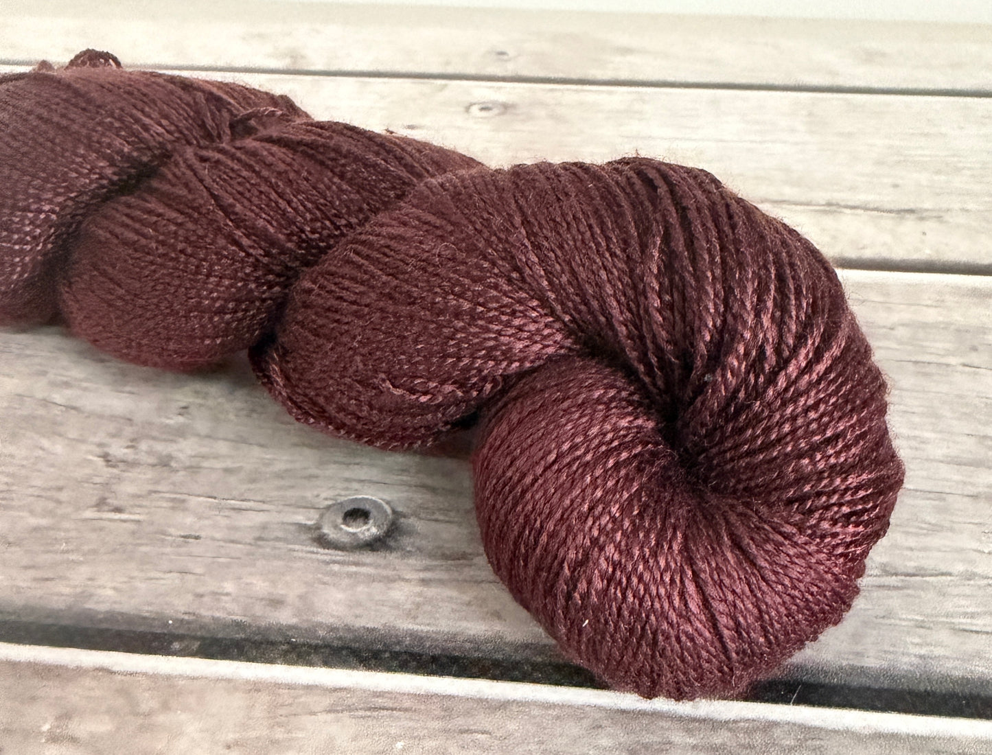 Ruby Wine - 4 ply pure silk yarn - Ginseng f