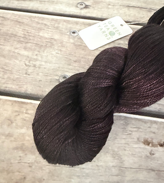 Bitter Chocolate ooak - 3 ply pure silk yarn - Ginseng hl
