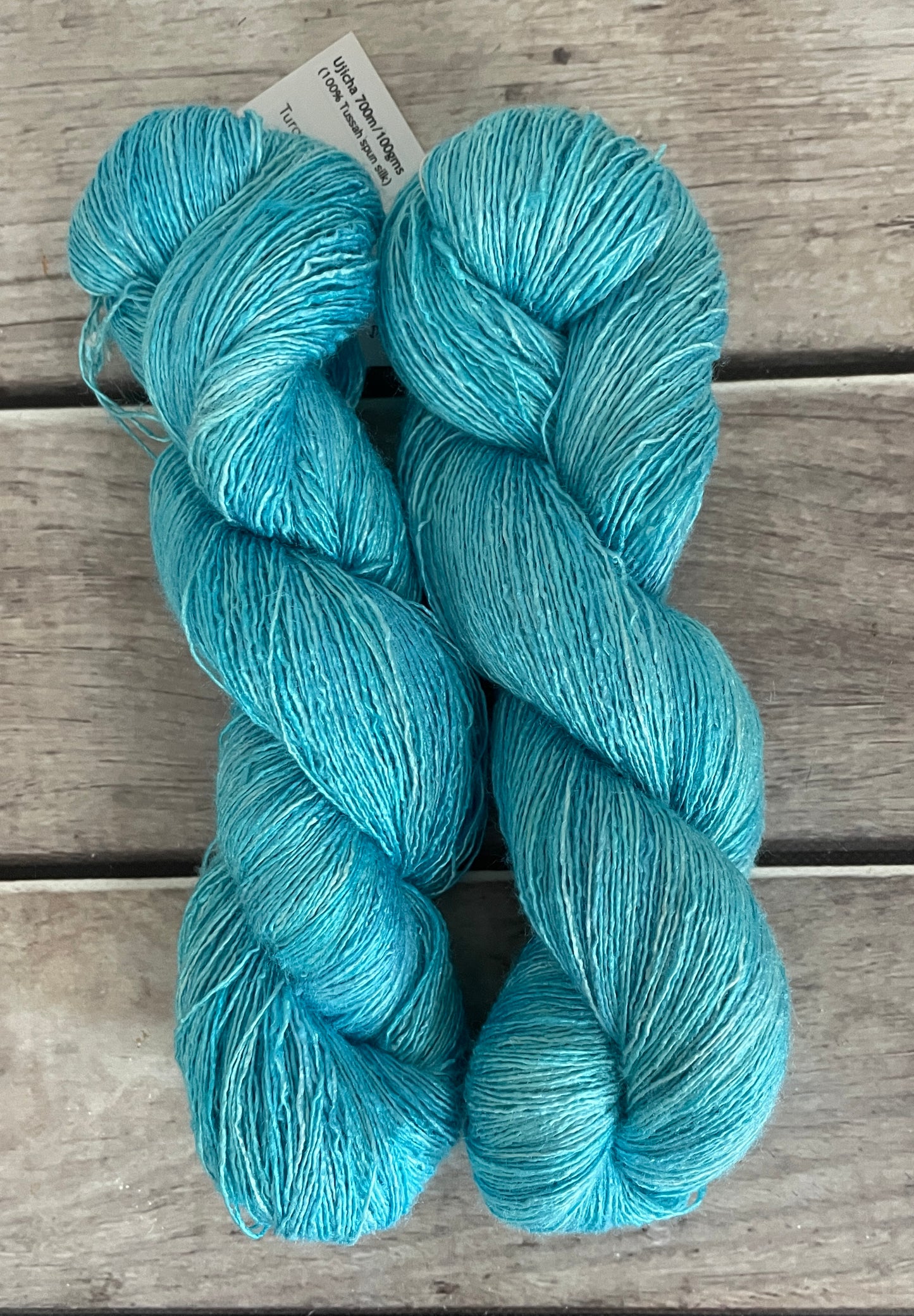 Turquoise Bay Dark - 2 Ply lace Tussah silk - Ujicha
