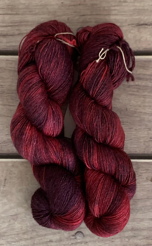 Raspberry Beret - 4 ply Merino/silk single -Osmanthus
