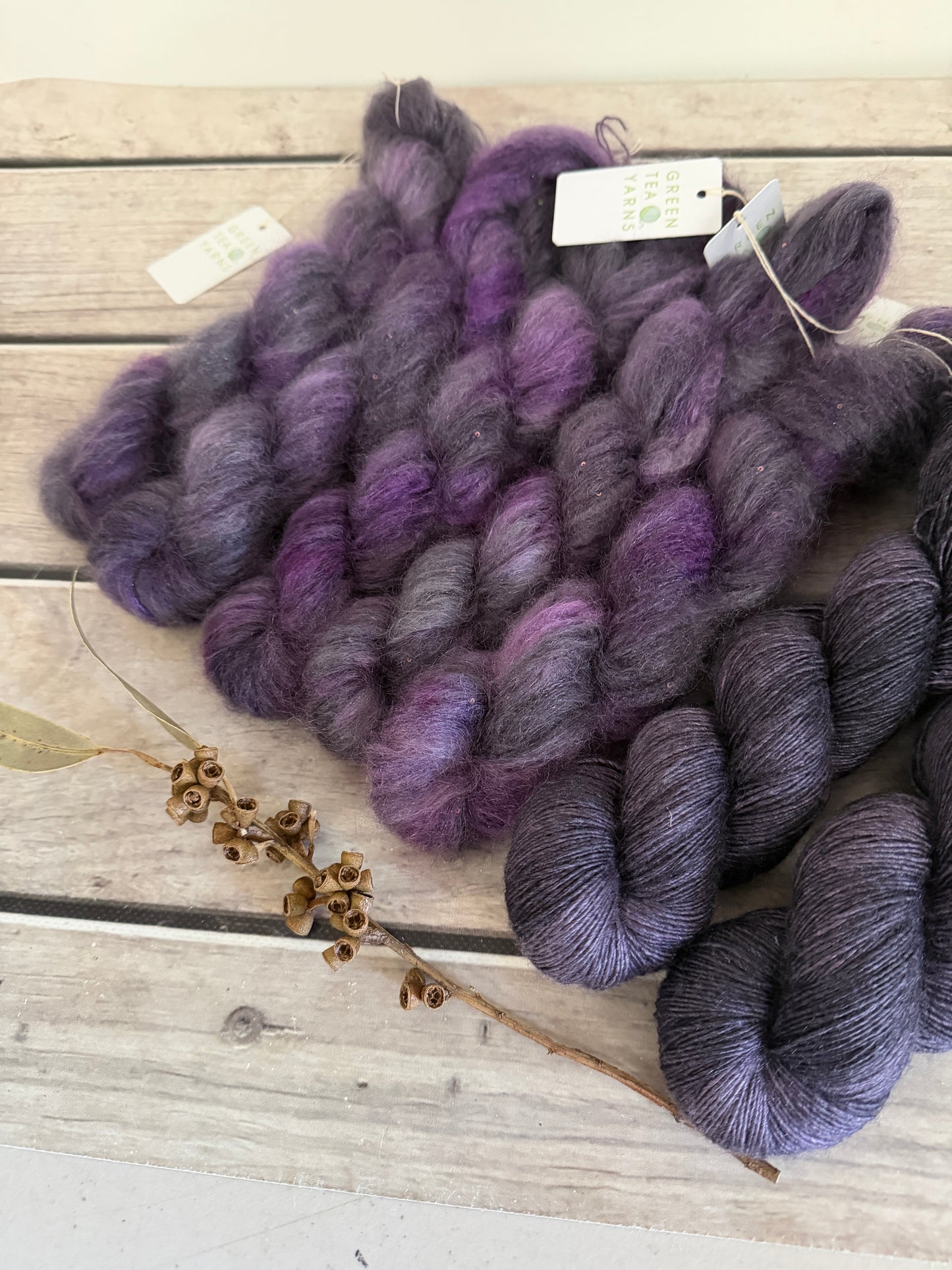Dawn Haze - Merino and Silk 4 ply single - Osmanthus