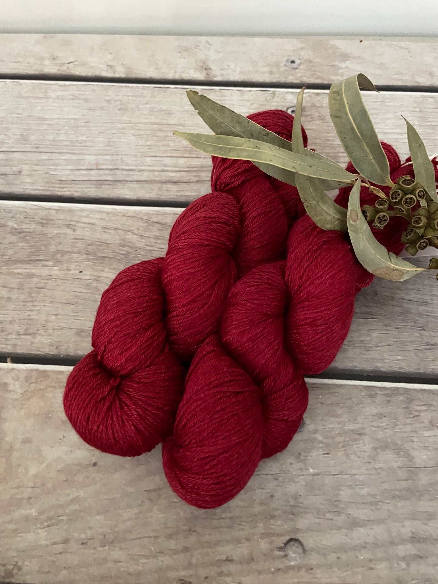 Dark Red Lacquer - 4ply/fingering - silk and merino yarn - Jasmine 4
