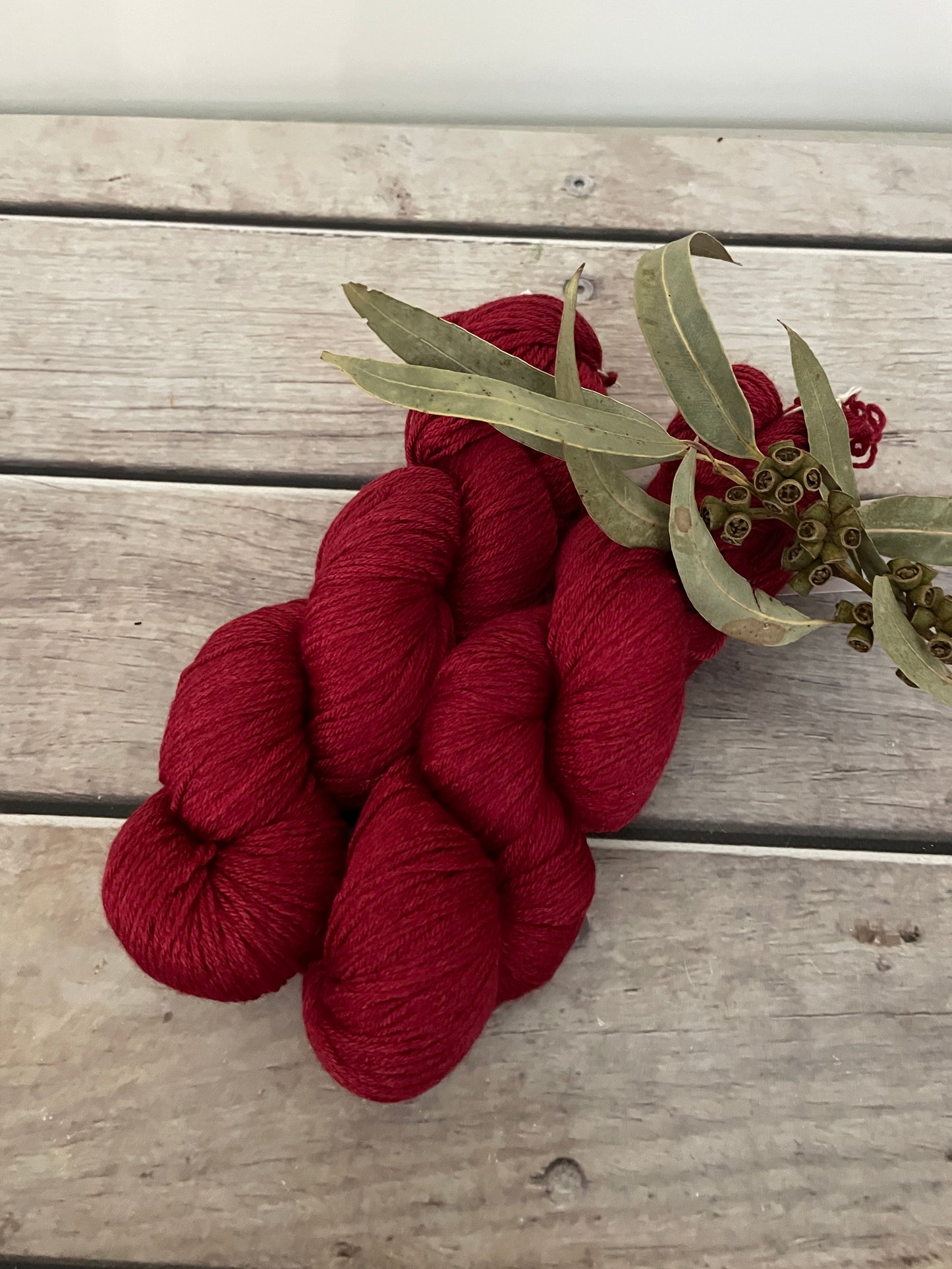 Dark Red Lacquer - 4ply/fingering - silk and merino yarn - Jasmine 4