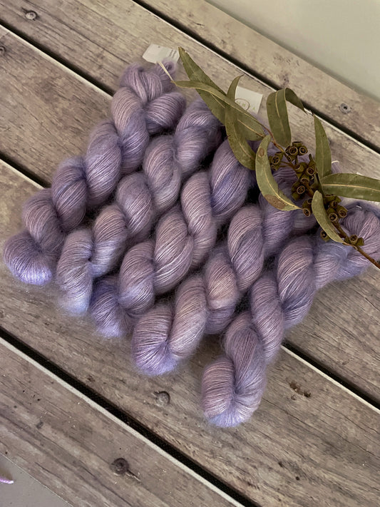 Lilac - on Silk and Mohair - lace weight, 2 ply - S