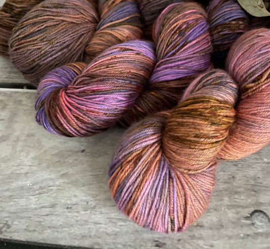 Granny's Cloak Moth #1 - Darjeeling sock yarn - 4 ply