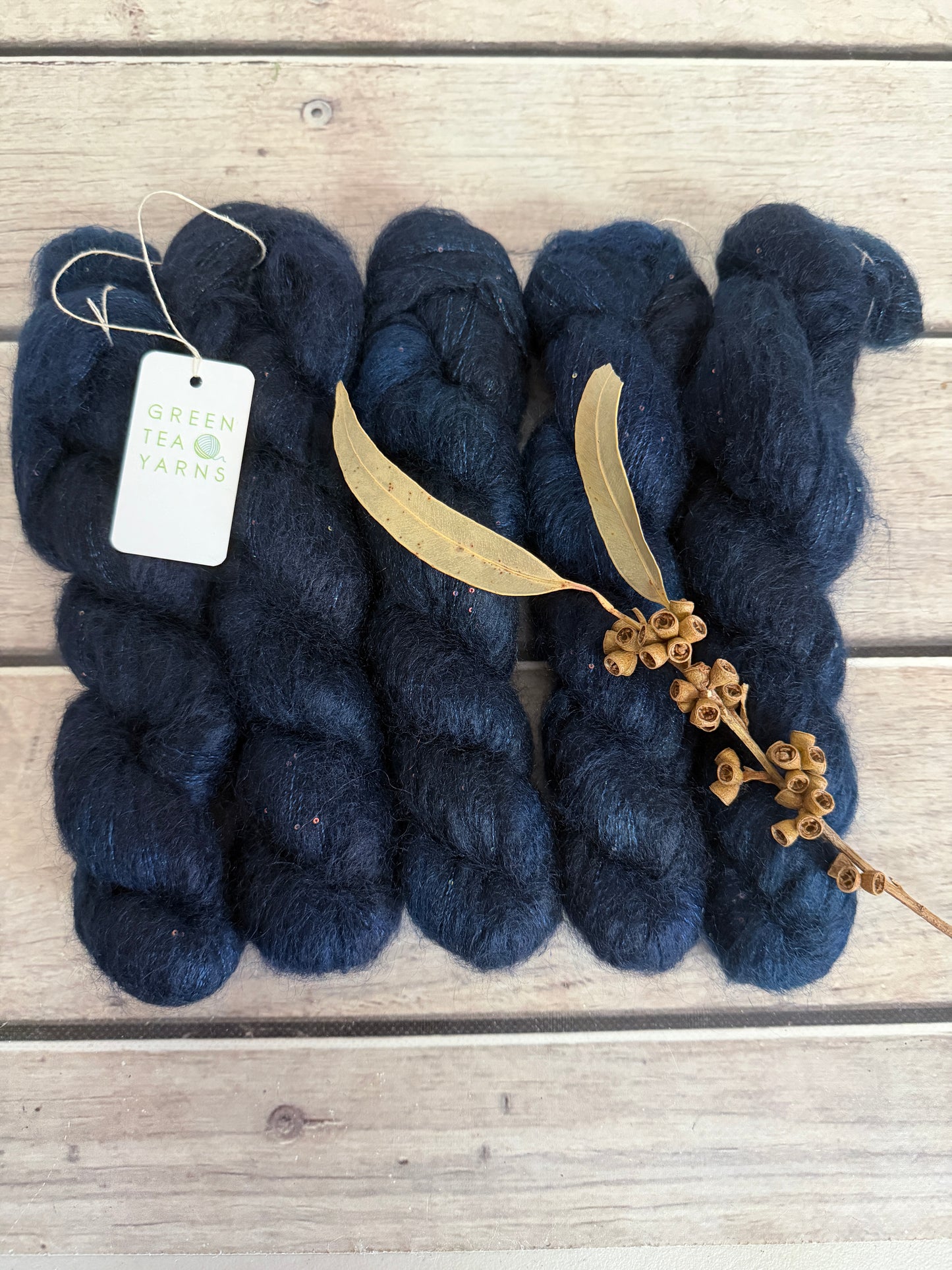 Midnight - mohair/silk/sequins - Gyrokuro 3ply