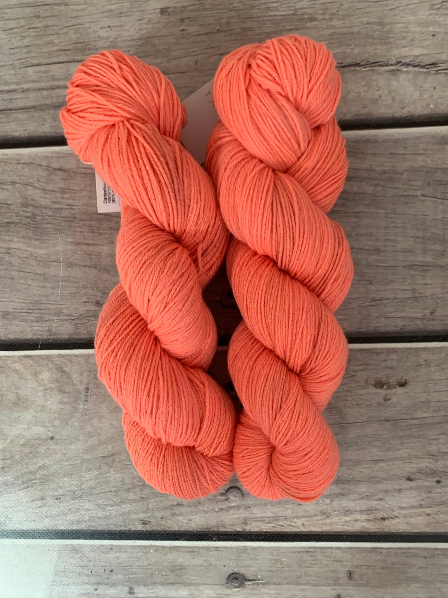 Orange Fluoro ooak - sock yarn in merino and nylon - Darjeeling OB