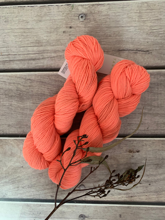 Orange Fluoro ooak - sock yarn in merino and nylon - Darjeeling OB