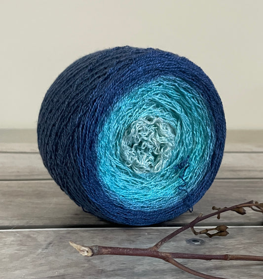 Ocean Breeze gradient on Echinacea Lace - 2 Ply silk - 150g