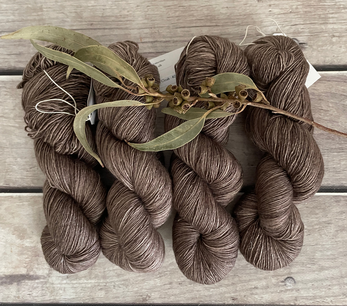Granny's Cloak Moth #2 - Merino and Silk 4 ply single - Osmanthus