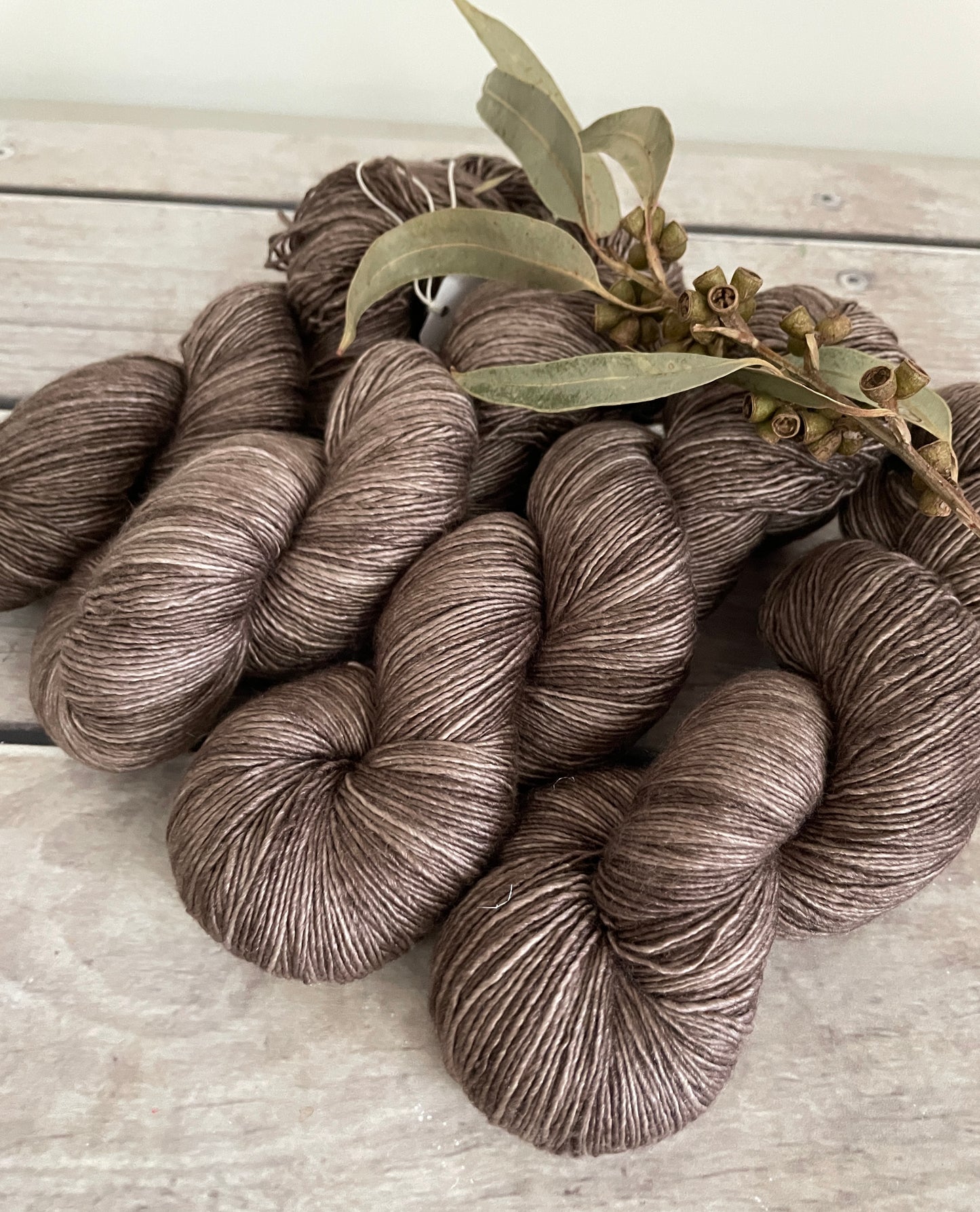 Granny's Cloak Moth #2 - Merino and Silk 4 ply single - Osmanthus