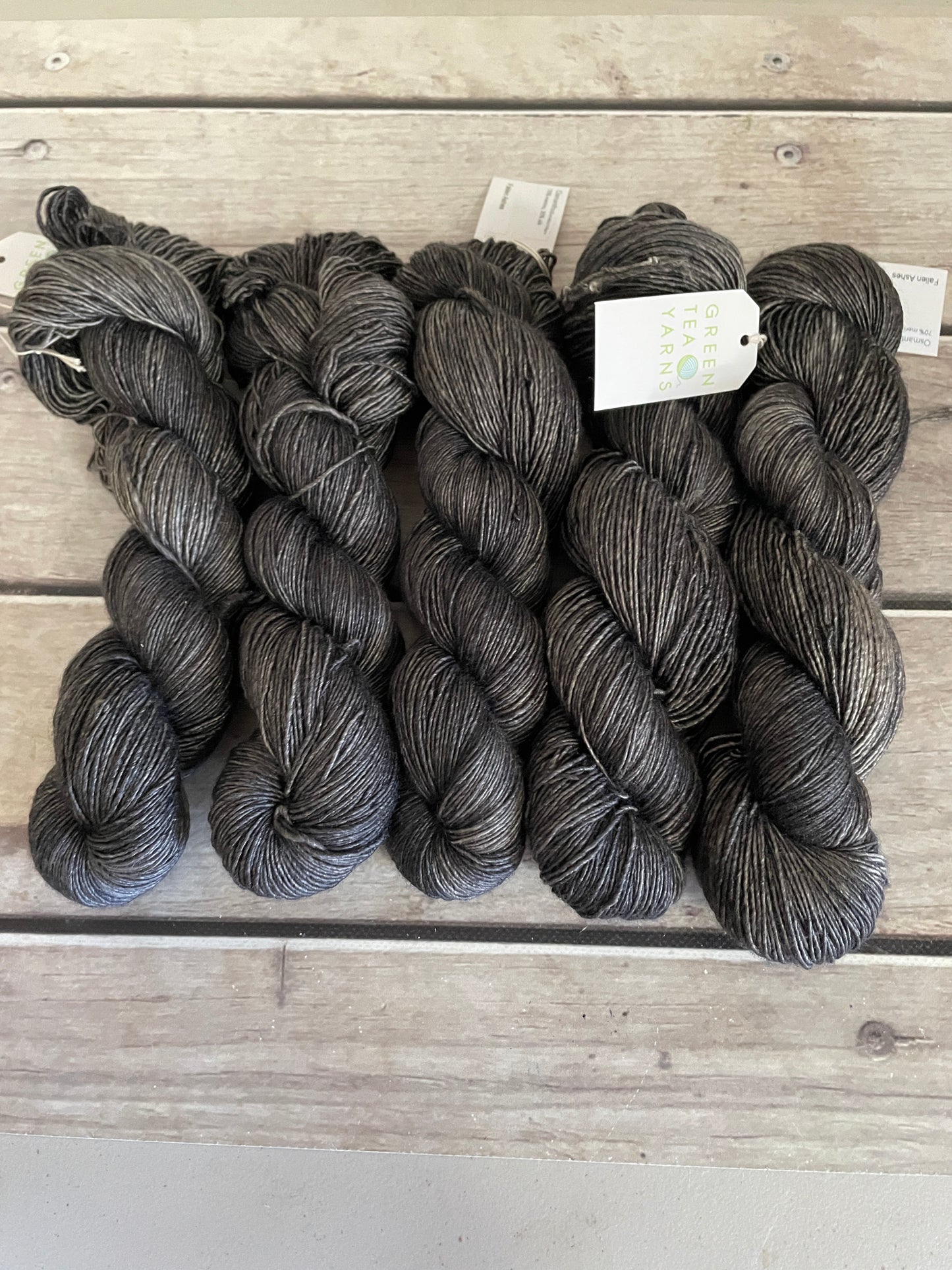 Fallen Ashes on Merino and Silk 4 ply single - Osmanthus