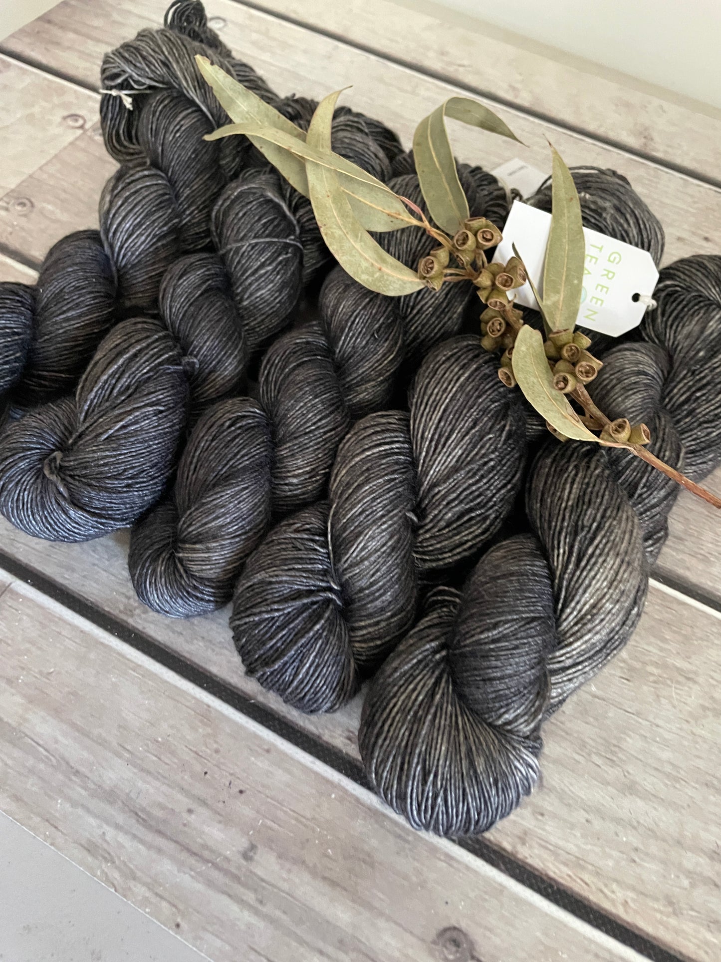 Fallen Ashes on Merino and Silk 4 ply single - Osmanthus
