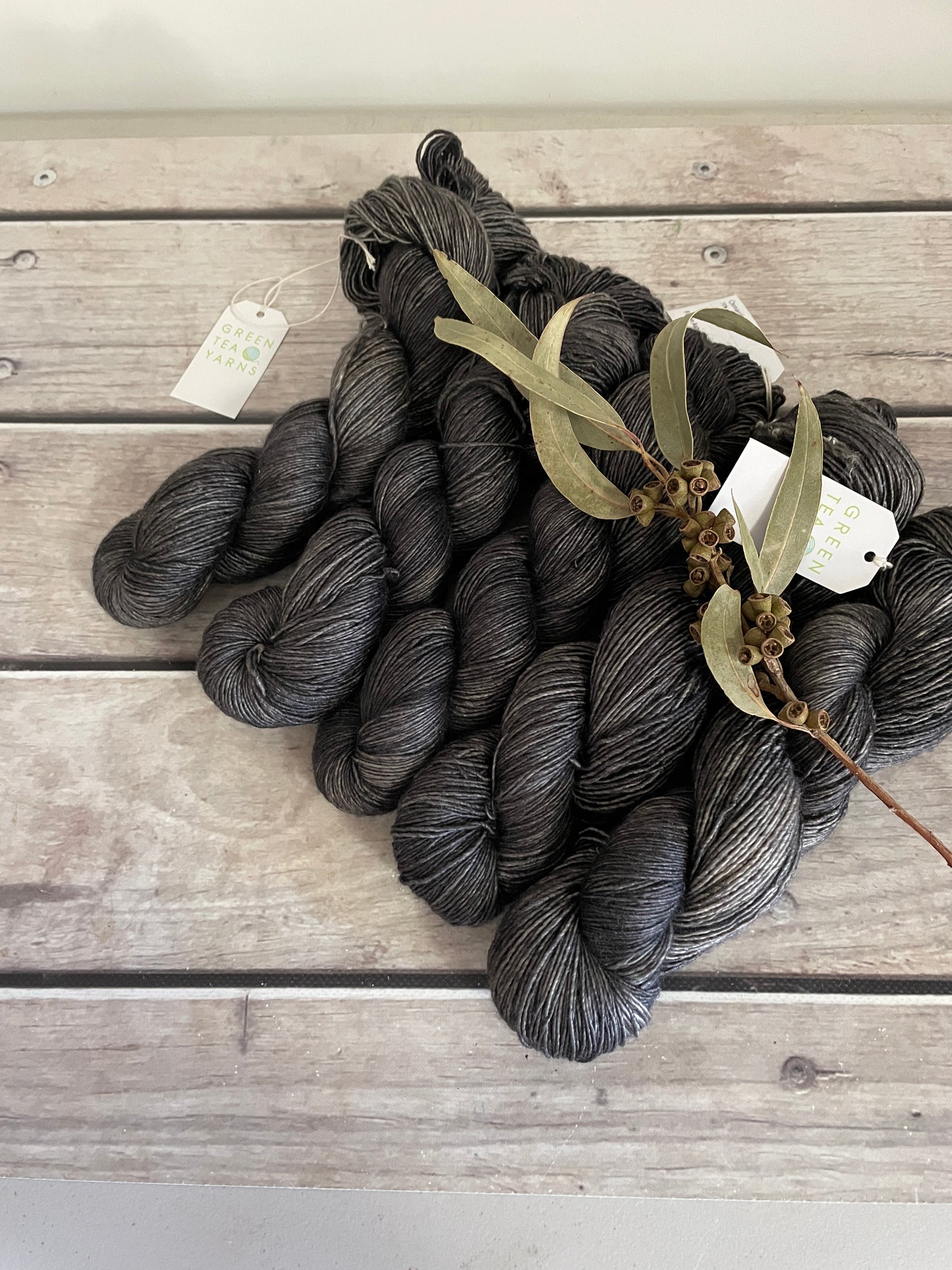 Fallen Ashes on Merino and Silk 4 ply single - Osmanthus