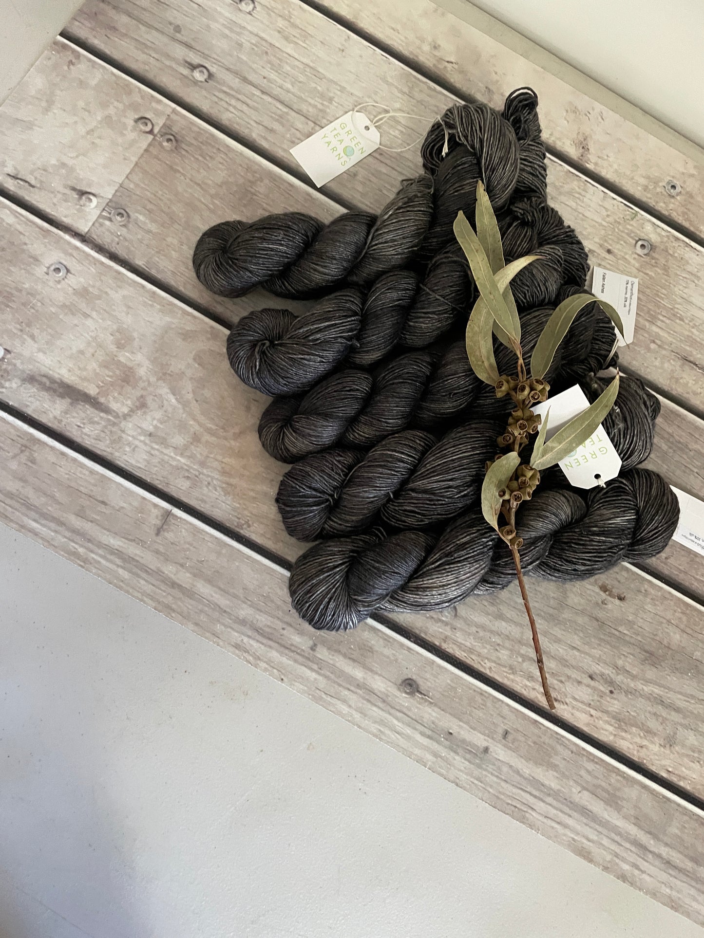 Fallen Ashes on Merino and Silk 4 ply single - Osmanthus