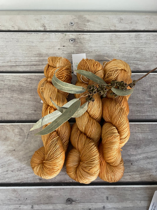 Helena Gum Moth #2 - Merino/ Silk 4 ply single - Osmanthus4