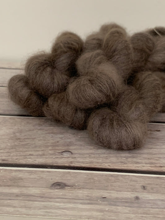 Pale Peat- on Silk and Mohair - Shui Yun, 2 ply/laceweight - 50g skeins