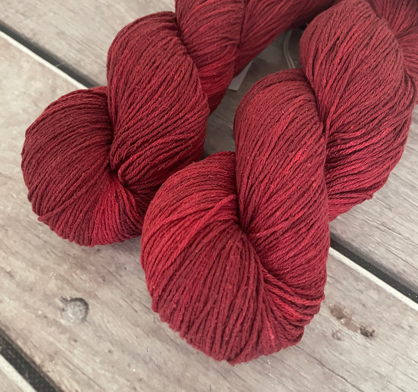 New Red on Tai Ping... 100% bourette silk - 4 ply