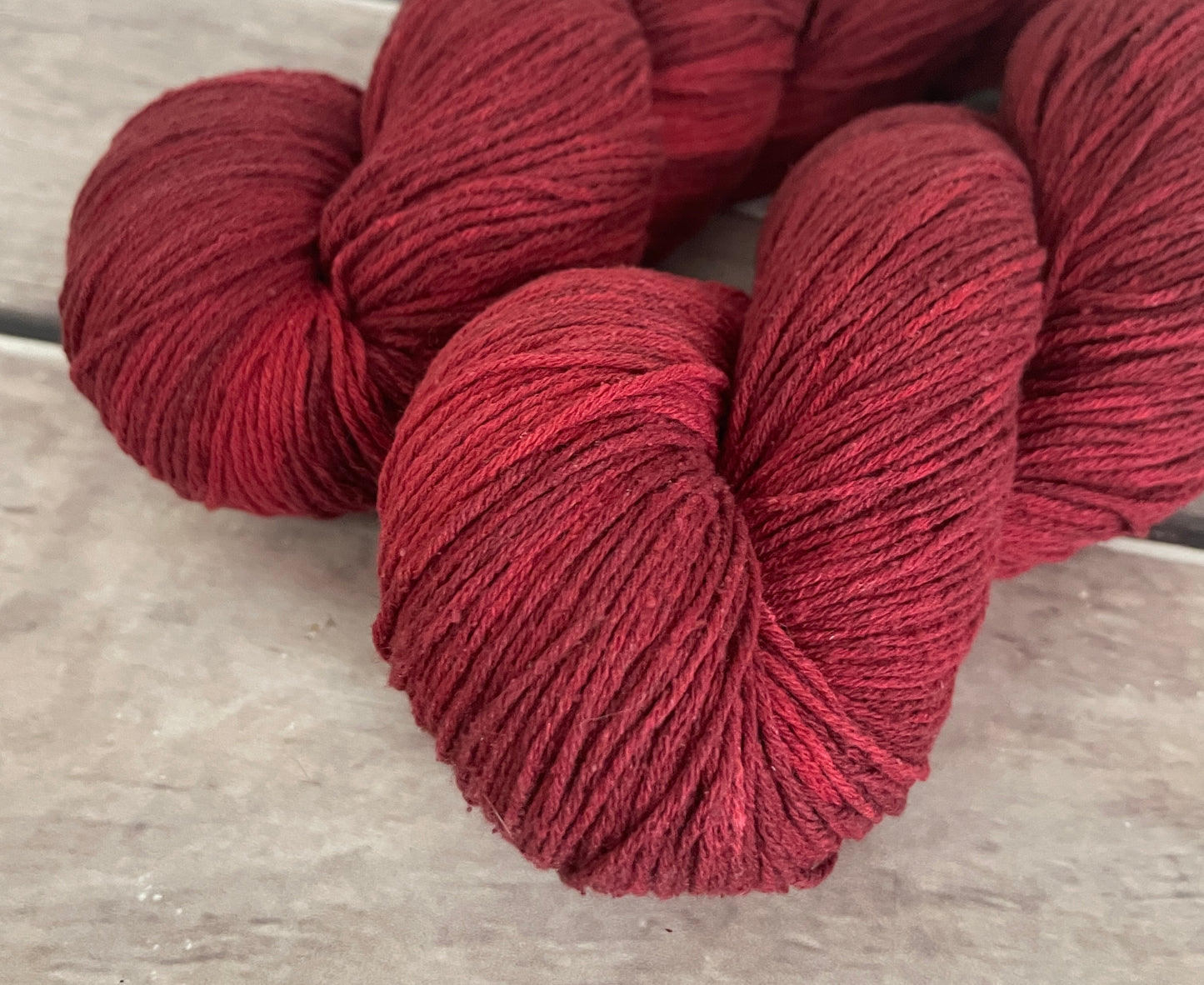 New Red on Tai Ping... 100% bourette silk - 4 ply