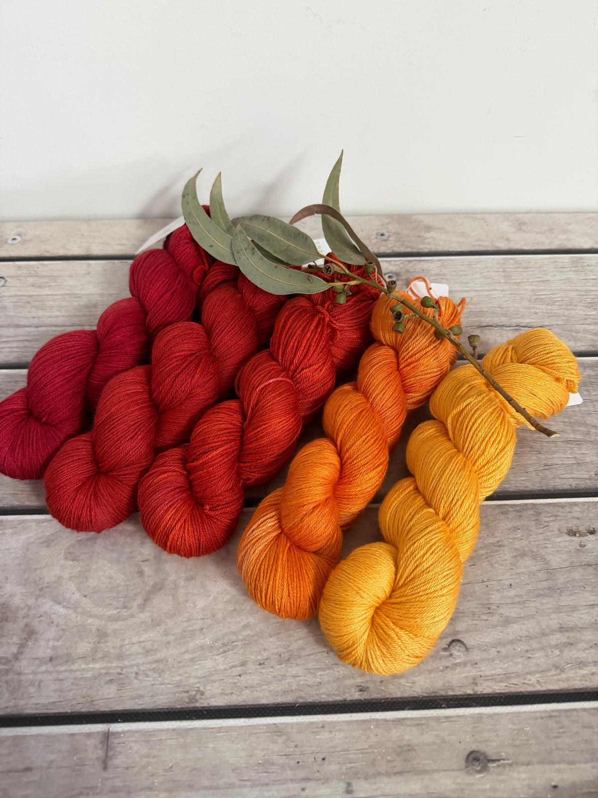 The Nepal Sunrise Fade - Jasmine merino/silk yarn - 4 ply
